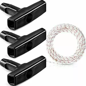 Pull Cord 10 M & Starter Handle 3 for Chainsaw Mower Trimmer Edger Brush Cutter - Picture 1 of 5