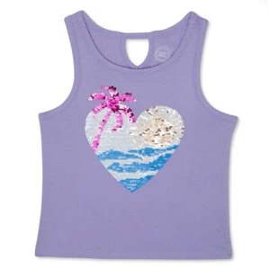 Wonder Nation Girls Embellished Tank Top Large Plus 10-12 New with Tags Lilac - Picture 1 of 4