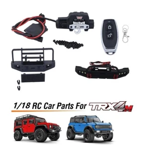 For Traxxas TRX4M 1/18 RC Crawler Car Front Bumper w/ Lights &Electric Winch Set - Imagen 1 de 26