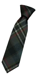 Boys Wool Tie in Scottish Woven Scott Green Weathered Tartan - Picture 1 of 2