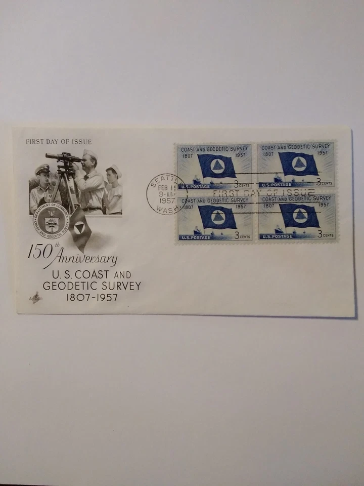 U.S. COAST AND GEODETIC SURVEY 1957 FDC BLOCK OF 4 SCOTT #1088 - Image 1 of 1