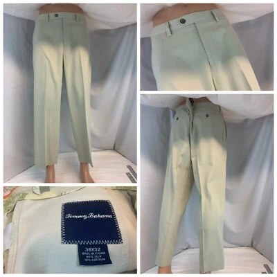Tommy Bahama Pants Men’s 36x26 Beige Silk Cotton Flat Front Mint YGI A1-385 - Image 1 of 4