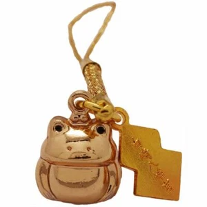 JAPANISCHER OMAMORI Charm Viel Glück FROSCH Kaeru reiches Geld Gold Kette Japan Schrein - Bild 1 von 3
