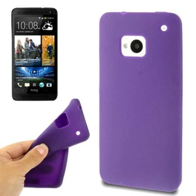 Schutzhülle Silikon Case für Handy HTC One M7 Lila / Violett - Bild 1 von 4