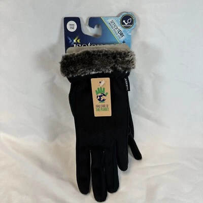 New Women’s 1 Sz Black ISOTONER SMARTDri Water Rolls Off Smart Touch Faux Fur - Image 1 of 4