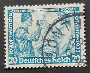 Germany Third Reich 1933 SG519 20pf + 10pf greenish blue, Tristan and Isolde, FU - Picture 1 of 1