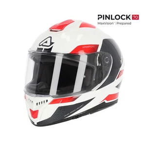 Acerbis Motorcycle Helmet Full Face KRAPON 22-06 White/Red 0024663.239 - Picture 1 of 8