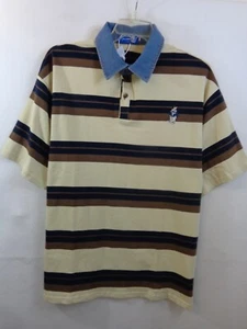 Camisa INS ERROR Para Hombre XL Azul Beige Polo Manga Corta Denim Cuello Nueva Con Etiquetas - Imagen 1 de 14