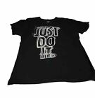 Nike Just Do It T-Shirt Herren Large L kurzärmelig Grafik Logo Rundhalsausschnitt schwarz