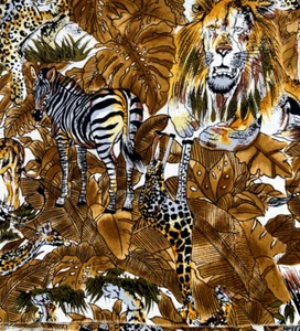 Hoffman International Fabrics Jungle Animal Print Zebra Tiger 2 1/2 Y X 50 in - Picture 1 of 4
