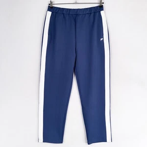 Fabletics Tapered Tricot Pant Tall Womens Large Navy Blue White Stripe Pull On - Picture 1 of 11