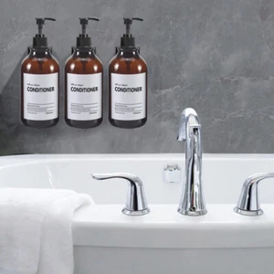 500ml Soap Dispenser With Label Liquid Container Bracket Shampoo Bottle Holder - Picture 1 of 39