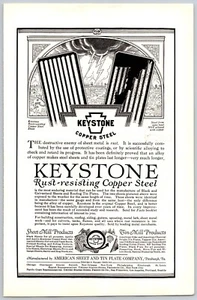 1926 Stampa Pubblicità American Sheet & Tin Plate Co Pittsburgh PA Keystone Acciaio Rame - Foto 1 di 1