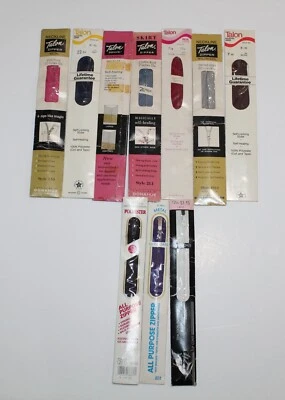 Lote de 10 DE COLECCIÓN 1960 TALON Falda Top Pantalones Color Metal Cremallera Nuevo de Lote Antiguo Nuevo con Etiquetas Foto 1 de 4