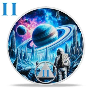 2 Years Sobriety Coin Alcoholics Anonymous Medallion 2 Years Sober Gifts For Men - Picture 1 of 16