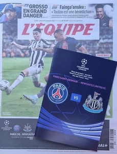 2023 PSG PARIS SAINT-GERMAIN v NEWCASTLE UNITED NUFC PROGRAMME + L'EQUIPE PAPER - Picture 1 of 4