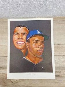 Vtg 1964 Paper Portrait Tommy Davis LA Dodgers By Nicholas Volpe 8" x 11.5" - Picture 1 of 4