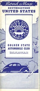 1940 Golden State Automobile Club Road Map: Southeastern United States NOS - Picture 1 of 1