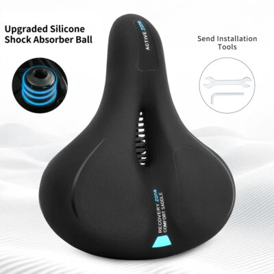 Almohadilla de cojín de aire para asiento de bicicleta de crucero de gel suave Big Bum ancha cómoda Foto 1 de 4