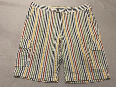 LOUDMOUTH MENS STRIPED SEERSUCKER CARGO GOLF SHORTS Sz 38 - Image 1 of 4
