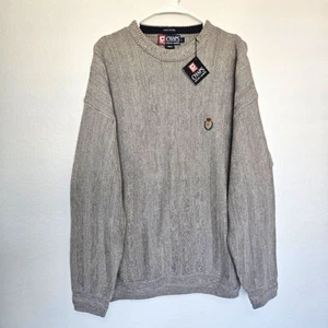 NWT Ralph Lauren Chaps | Crest Embroidered Fisherman Knit Sweater, Mens Large - Picture 1 of 7