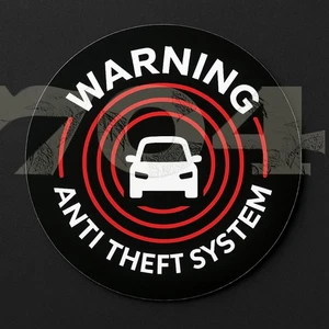 4 Car Alarm DECALS Security System Window STICKERS, black background, outside - Picture 1 of 3