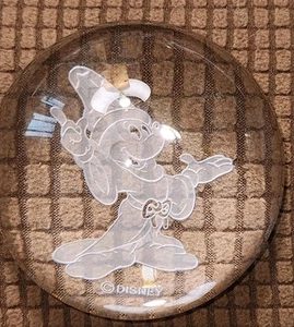 Seltener Disney Zauberlehrling Fantasia Mickey Mouse Klarglas Briefbeschwerer - Bild 1 von 6