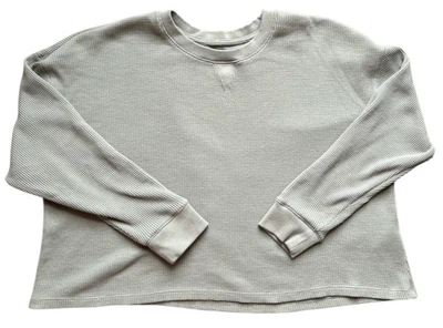 Camisa Top Térmica Abercrombie Talla Grande Suave A&F Acogedora Recortada Tejido Waffle XL Foto 1 de 4