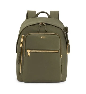 TUMI Voyageur Halsey 14.5” Nylon & Leather Laptop Backpack OLIVE Travel Bag NWT - Image 1 of 4