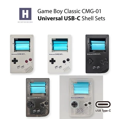 FÜR NINTENDO Hispeedido Gehäuse Set USB-C & IPS Ready für Game Boy Classic DMG Shell GB DM...