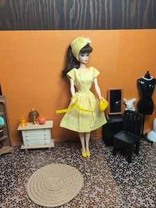 Vintage Barbie Clone Outfit - Dress, Hat, Happiness Purse, Shoes, Hanger - Picture 1 of 23