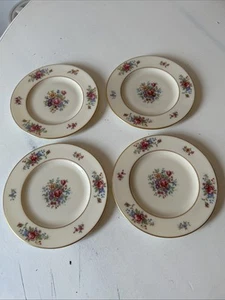 Lenox Rose (Red Print) Salad Bread Dessert Plates (4) Made In USA 6.5”D VTG - Picture 1 of 15