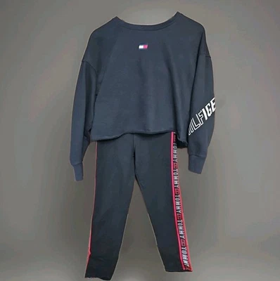 Винтажный Tommy Hilfiger Sport женщин средний леггинсы и пуловер укороченный комплект - Изображение 1 из 4