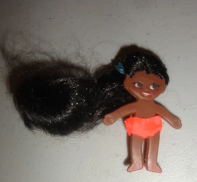 Muñeca vintage 1969 Ideal Flatsy mini afroamericana marrón 2,5" Foto 1 de 2