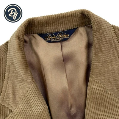 VTG 48 R Brooks Brothers " Madison Fit " Tan Wide Whale Cotton Corduroy Blazer - Image 1 of 4