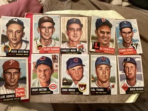 Lot (10) 1953 Topps Baseball - EX - No Creases-4-11-39-45-88-123-181-198-203-212 - Picture 1 of 10