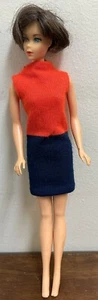 Vintage 1966 Barbie Brunette Blue Eyes Made In Japan Bendable Legs - Picture 1 of 9