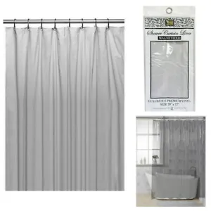 Shower Curtain Liner Heavy Duty Magnetic Mildew Resistant Vinyl Waterproof Gray - Picture 1 of 1