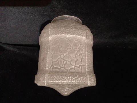 Antique Tudor Cast Glass Porch Shade 7"H X 3.25"D Opening Cover