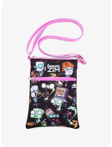 Invader Zim Crossbody Bag Purse Passport GIR Snacks Robot Pig Taco Cheeseburger - Picture 1 of 4