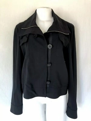 BURBERRY LONDON Wool Blend Zipper detail Coat Jacket - Black Size 14 - Image 1 of 4