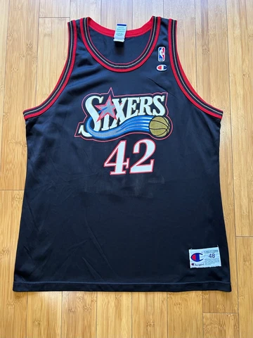 Vintage Jerry Stackhouse #42 Philadelphia 76ers NBA Champion Jersey Size 48 XL Cover