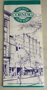 Vintage 1987 Discover Corning NY Chamber of Commerce Brochure map Guide - Picture 1 of 3