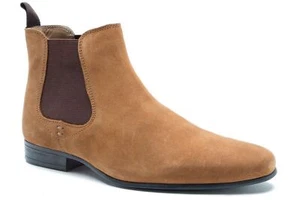 Cinta roja Stanway Gamuza puntiaguda Chelsea Pull Botas para hombre Marrón bronceado - Imagen 1 de 3