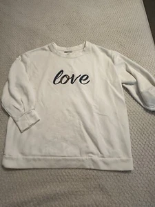 Felpa Isabel by Ingrid + Isabel taglia XXL bianca LOVE manica lunga super morbida - Foto 1 di 11