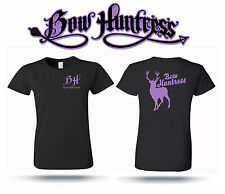 T-shirt de chasse à manches courtes Bow Huntress, chasse à l'arc femme, tir à l'arc, lilas