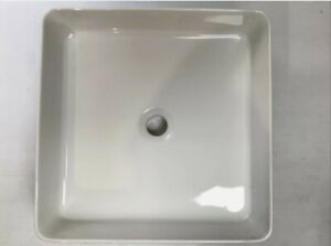 Square Fireclay Vessel Sink Lavatory MIRV200WH Mirabelle 15 3/4"