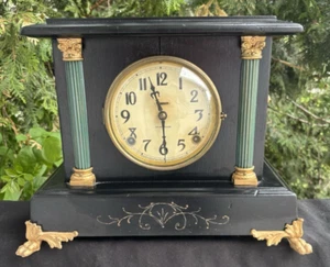 Antiguo Reloj de Salón Ingraham Mantle 1890 - 1905 Video - Limpio - TODO ORIGINAL - Imagen 1 de 11