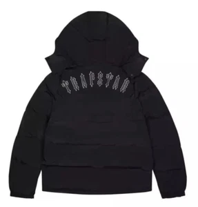 NEW Trapstar Irongate Black Detachable Hodded Puffer Jacket -FREE SHIPPING - Picture 1 of 6
