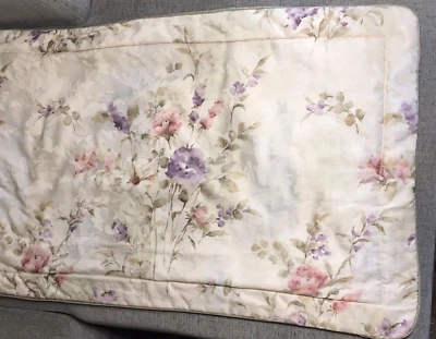 Croscill King Pillow Shams Lot of 2 Floral Soft Colors Green Pink Purple 37 x 21 - Image 1 of 4